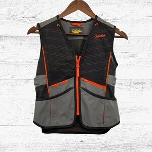 Cabela's Charcoal and Slate Vest with Tangerine Highlights